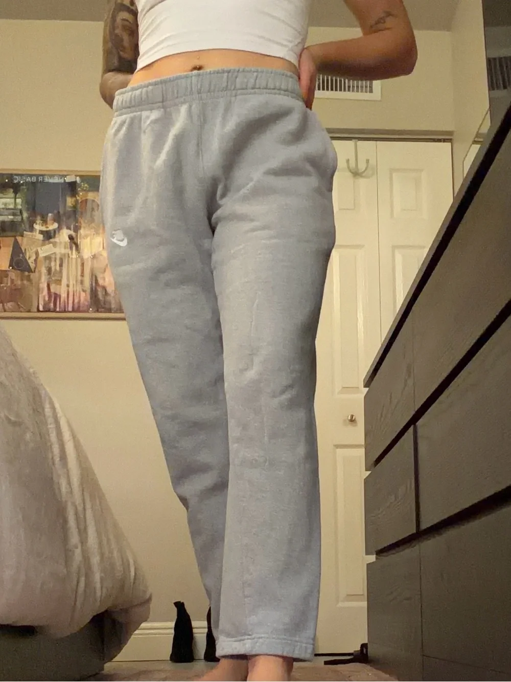 Nike Gray Fleece Straight Leg Sweatpants